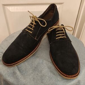 Aston Grey Classic Black Suede Men's Oxford Shoes 10.5